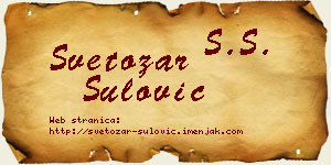 Svetozar Šulović vizit kartica
